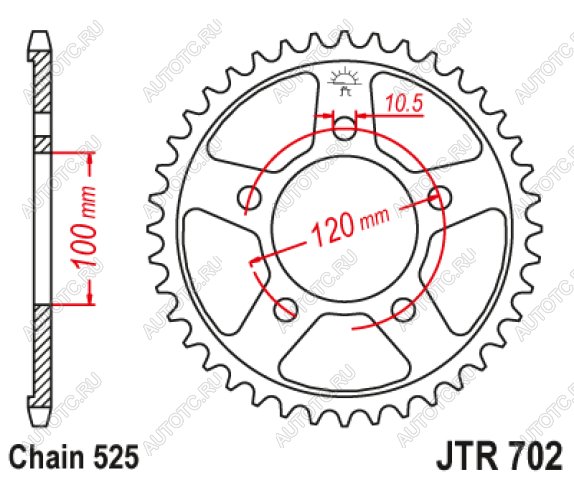 3 899 р. Звезда цепного привода JTR702 44  jtr702.44  с доставкой в г. Кемерово
