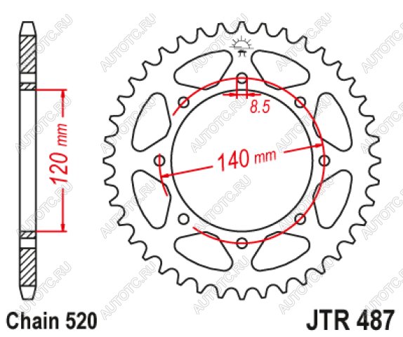 3 199 р. Звезда цепного привода JTR487 43  jtr487.43  с доставкой в г. Кемерово
