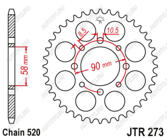 3 099 р. Звезда цепного привода JTR273 42  jtr273.42  с доставкой в г. Кемерово