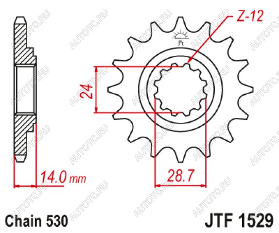 1 999 р. Звезда цепного привода JTF1529 17RB  jtf1529.17rb  с доставкой в г. Кемерово