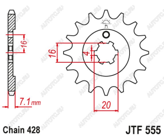 619 р. Звезда цепного привода JTF555 14  jtf555.14  с доставкой в г. Кемерово