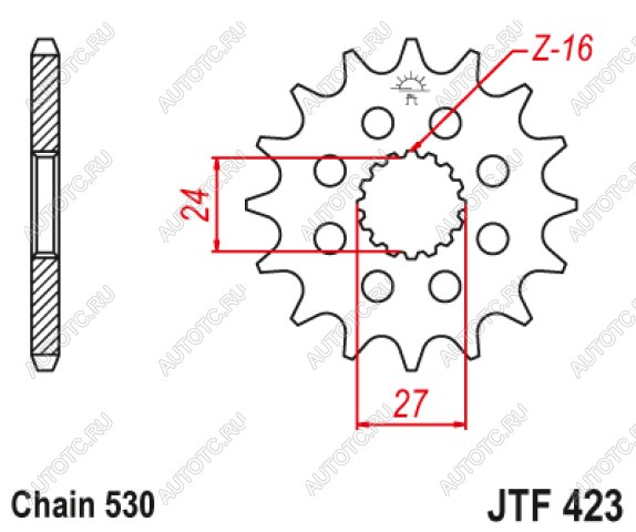 1 699 р. Звезда цепного привода JTF423 18RB  jtf423.18rb  с доставкой в г. Кемерово