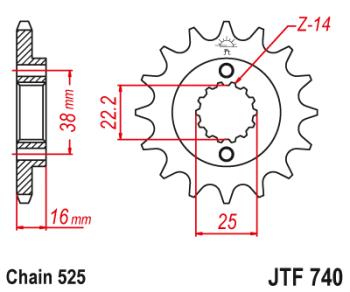 2 599 р. Звезда цепного привода JTF740 15  jtf740.15  с доставкой в г. Кемерово. Увеличить фотографию 1