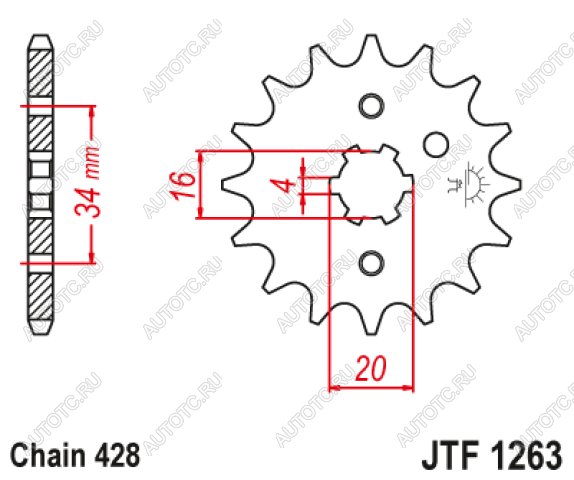 499 р. Звезда цепного привода JTF1263 15  jtf1263.15  с доставкой в г. Кемерово