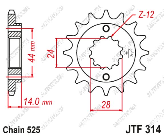 1 799 р. Звезда цепного привода JTF314 16RB  jtf314.16rb  с доставкой в г. Кемерово