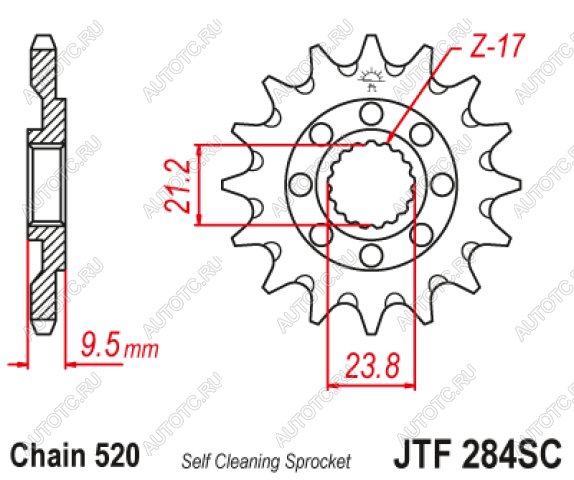 1 649 р. Звезда цепного привода JTF284 14SC  jtf284.14sc  с доставкой в г. Кемерово