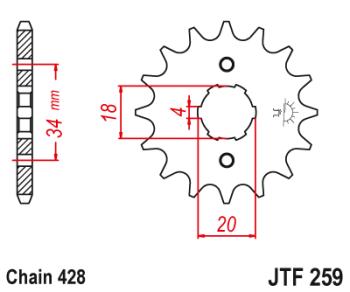 499 р. Звезда цепного привода JTF259 17  jtf259.17  с доставкой в г. Кемерово. Увеличить фотографию 1