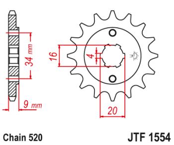 1 259 р. Звезда цепного привода JTF1554 13  jtf1554.13  с доставкой в г. Кемерово. Увеличить фотографию 1