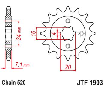 1 299 р. Звезда цепного привода JTF1903 15  jtf1903.15  с доставкой в г. Кемерово. Увеличить фотографию 1