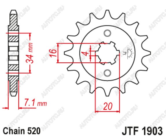 1 299 р. Звезда цепного привода JTF1903 15  jtf1903.15  с доставкой в г. Кемерово