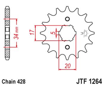 519 р. Звезда цепного привода JTF1264 14  jtf1264.14  с доставкой в г. Кемерово. Увеличить фотографию 1