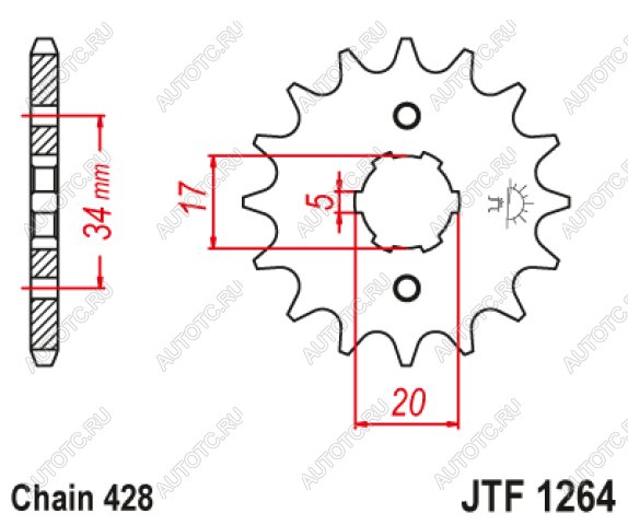 519 р. Звезда цепного привода JTF1264 14  jtf1264.14  с доставкой в г. Кемерово