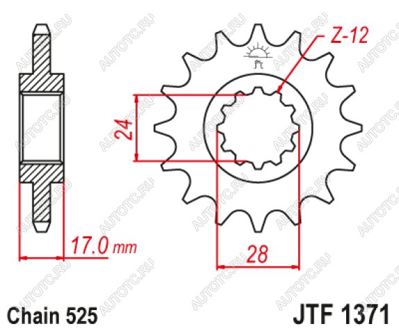 1 959 р. Звезда цепного привода JTF1371 15RB  jtf1371.15rb  с доставкой в г. Кемерово