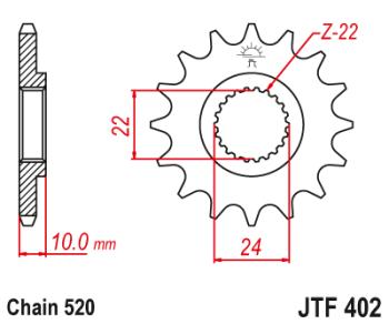 1 669 р. Звезда цепного привода JTF402 17  jtf402.17  с доставкой в г. Кемерово. Увеличить фотографию 1