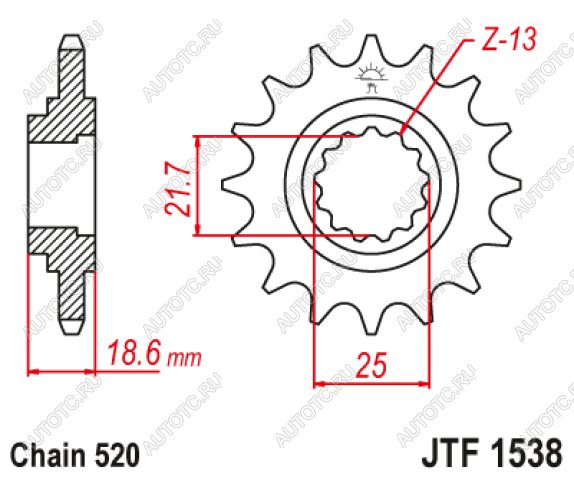 2 079 р. Звезда цепного привода JTF1538 15RB  jtf1538.15rb  с доставкой в г. Кемерово