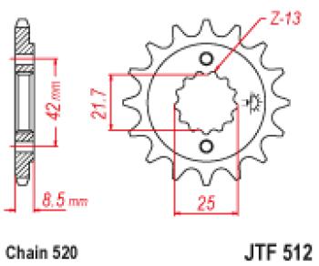 1 399 р. Звезда цепного привода JTF512 16RB  jtf512.16rb  с доставкой в г. Кемерово. Увеличить фотографию 1