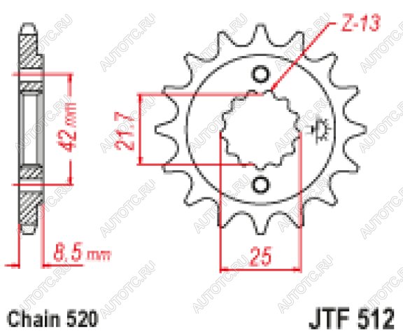 1 399 р. Звезда цепного привода JTF512 16RB  jtf512.16rb  с доставкой в г. Кемерово