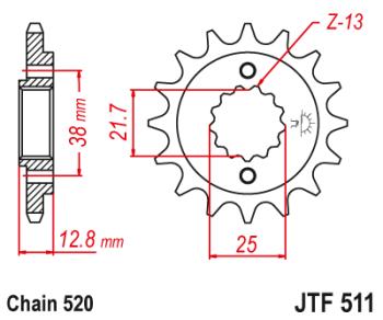 1 669 р. Звезда цепного привода JTF511 15RB  jtf511.15rb  с доставкой в г. Кемерово. Увеличить фотографию 1