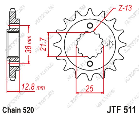 1 669 р. Звезда цепного привода JTF511 15RB  jtf511.15rb  с доставкой в г. Кемерово
