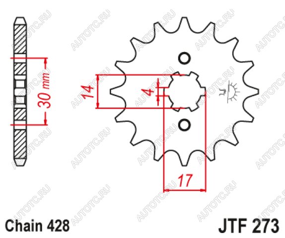 579 р. Звезда цепного привода JTF273 14  jtf273.14  с доставкой в г. Кемерово