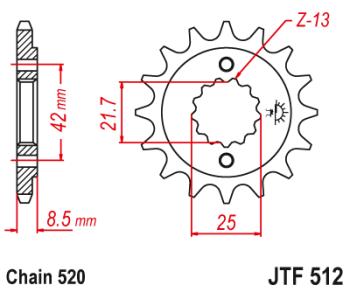1 299 р. Звезда цепного привода JTF512 15RB  jtf512.15rb  с доставкой в г. Кемерово. Увеличить фотографию 1