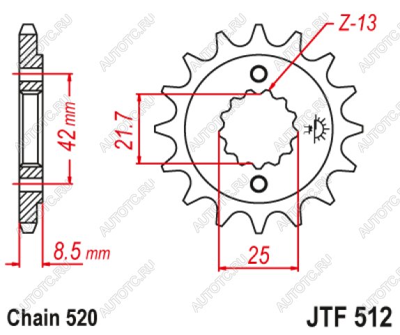 1 299 р. Звезда цепного привода JTF512 15RB  jtf512.15rb  с доставкой в г. Кемерово