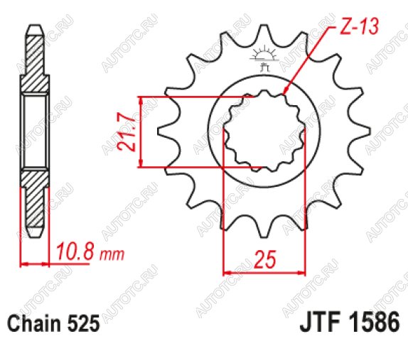 1 649 р. Звезда цепного привода JTF1586 16RB  jtf1586.16rb  с доставкой в г. Кемерово