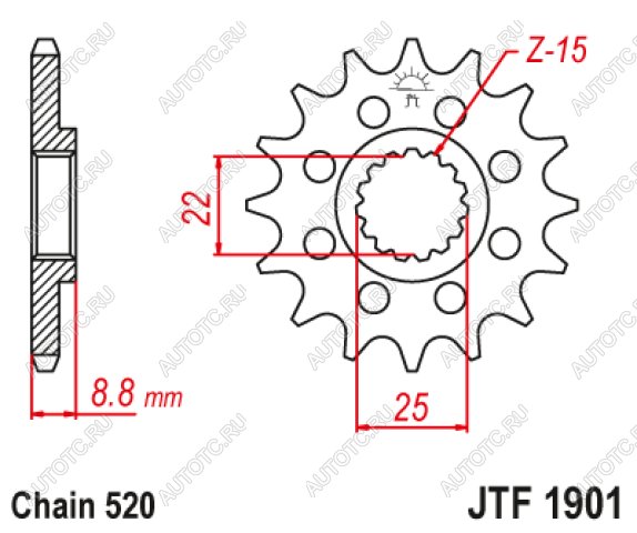 1 229 р. Звезда цепного привода JTF1901 12  jtf1901.12  с доставкой в г. Кемерово