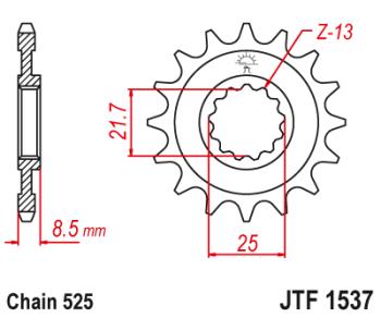 1 449 р. Звезда цепного привода JTF1537 16RB  jtf1537.16rb  с доставкой в г. Кемерово. Увеличить фотографию 1