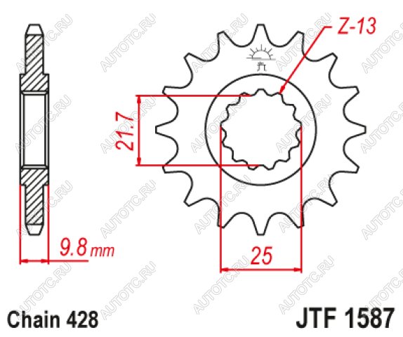1 999 р. Звезда цепного привода JTF1587 20  jtf1587.20  с доставкой в г. Кемерово