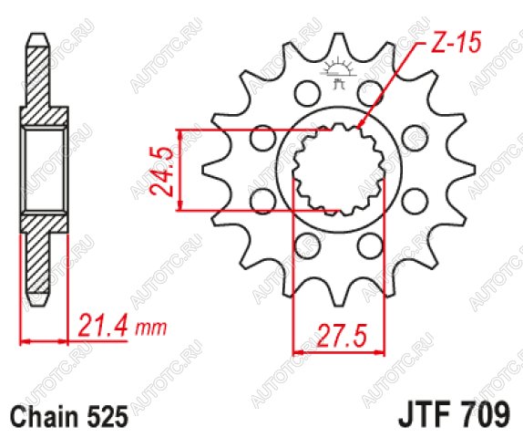 2 199 р. Звезда цепного привода JTF709 16  jtf709.16  с доставкой в г. Кемерово