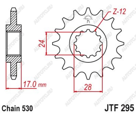 1 899 р. Звезда цепного привода JTF295 15RB  jtf295.15rb  с доставкой в г. Кемерово