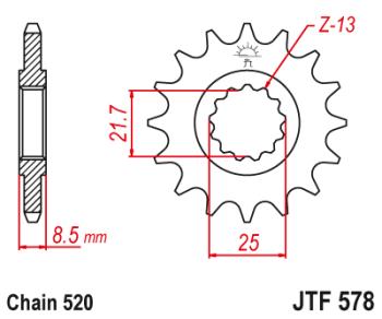 1 599 р. Звезда цепного привода JTF578 17  jtf578.17  с доставкой в г. Кемерово. Увеличить фотографию 1