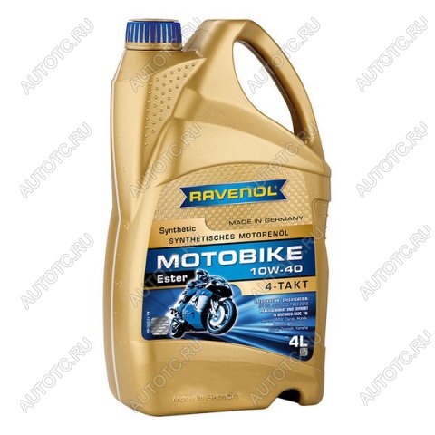 7 999 р. Моторное масло RAVENOL Motobike 4-T Ester 10W-40 (4л)  1172112-004-01-999  с доставкой в г. Кемерово