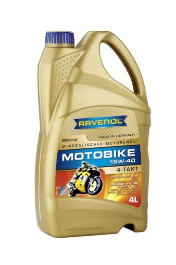 6 949 р. Моторное масло RAVENOL Motobike 4-T Mineral 15W-40 (4л)  1173121-004-01-999  с доставкой в г. Кемерово. Увеличить фотографию 1