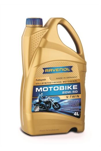 7 999 р. Моторное масло RAVENOL Motobike 4-T V-TWIN Fullsynth 20W-50 (4л)  1171105-004-01-999  с доставкой в г. Кемерово. Увеличить фотографию 1