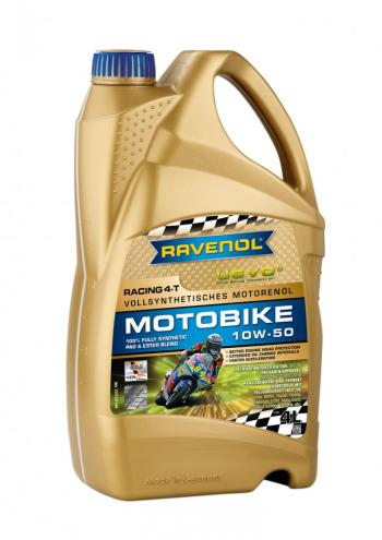 10 249 р. Моторное масло RAVENOL Motobike 4-T Racing 10W-50 (4л)  1171107-004-01-999  с доставкой в г. Кемерово. Увеличить фотографию 1