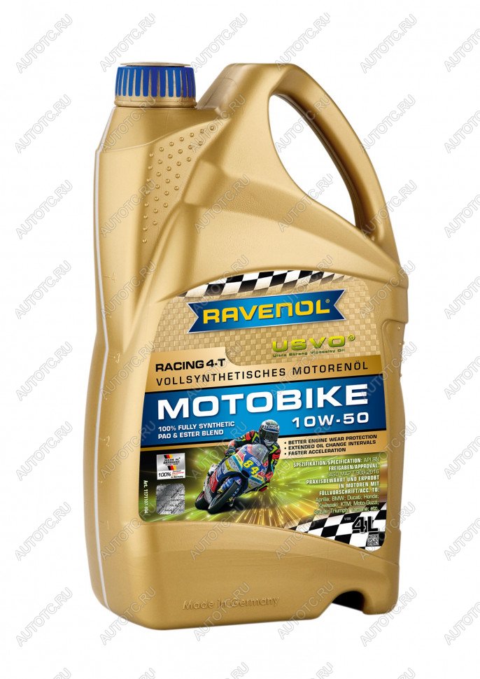 10 249 р. Моторное масло RAVENOL Motobike 4-T Racing 10W-50 (4л)  1171107-004-01-999  с доставкой в г. Кемерово