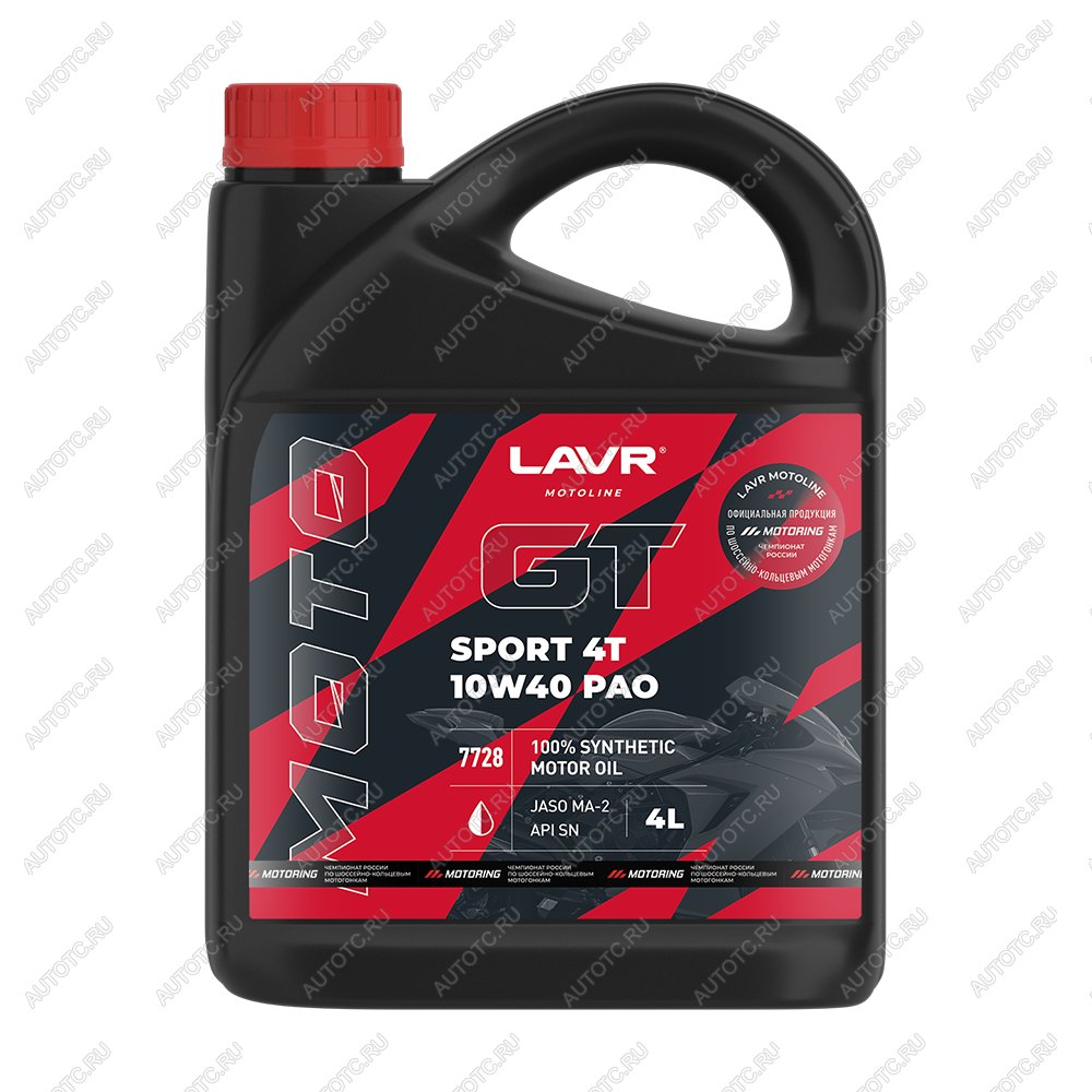 7 399 р. Моторное масло LAVR MOTO GT SPORT 4T 10w40 4л  ln7728  с доставкой в г. Кемерово