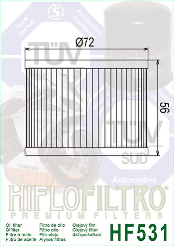 649 р. Масляный Фильтр HIFLO HF531  hf531  с доставкой в г. Кемерово. Увеличить фотографию 2