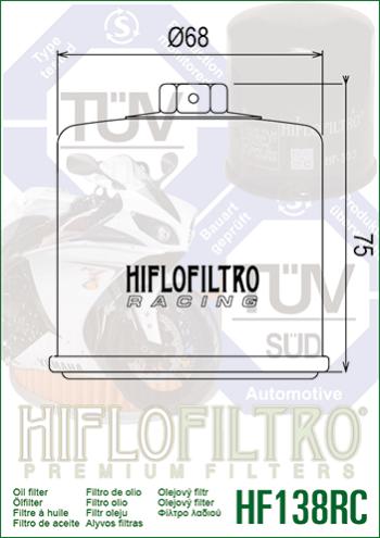 1 079 р. Масляный Фильтр HIFLO HF138RC  hf138rc  с доставкой в г. Кемерово. Увеличить фотографию 2