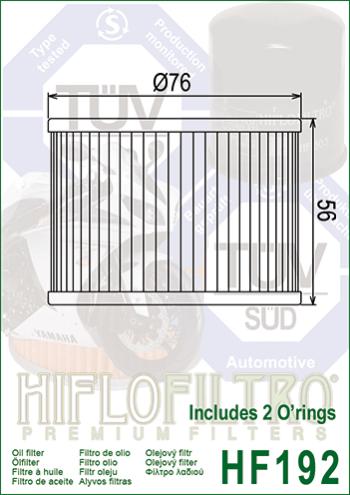 579 р. Масляный Фильтр HIFLO HF192  hf192  с доставкой в г. Кемерово. Увеличить фотографию 2