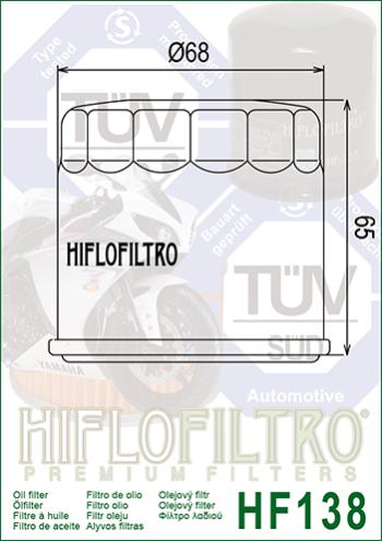 1 279 р. Масляный Фильтр HIFLO HF138C  hf138c  с доставкой в г. Кемерово. Увеличить фотографию 2