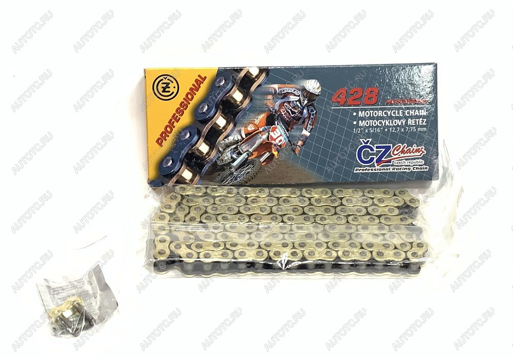 6 299 р. Цепь привода CZ Chains 428 MX Gold -124 Без сальников  428mx-124  с доставкой в г. Кемерово