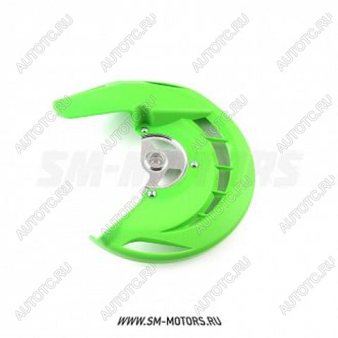 2 899 р. Защита переднего тормозного диска Kawasaki KX250F450F 06-15, KLX450 08-15  SM-PARTS зеленая  010263-185-6476  с доставкой в г. Кемерово