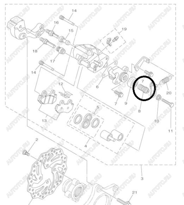 1 399 р. Ось суппорта Yamaha 5TG-25978-00 Оригинал  пм-00021738  с доставкой в г. Кемерово