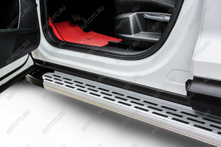 21 849 р. Пороги алюминиевые Premium SLITKOFF Jeep Grand Cherokee WK2 1-ый рестайлинг (2013-2018) (Silver)  с доставкой в г. Кемерово