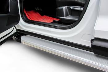 Правый порог алюминиевый (SHORT BASE) Optima SLITKOFF Volkswagen Caravelle  T6 - Transporter  T6 (Silver)