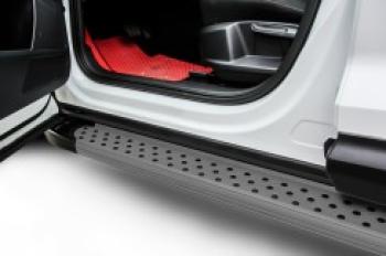 Правый порог алюминиевый (SHORT BASE) Standart SLITKOFF Volkswagen Caravelle  T6 - Transporter  T6 (Grafit)