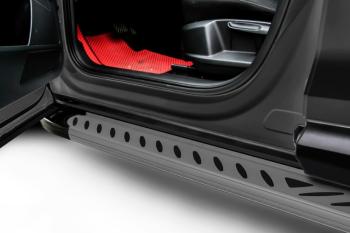 Правый порог алюминиевый Elite SLITKOFF Volkswagen Caravelle  T5 - Multivan  T5 (Grafit)